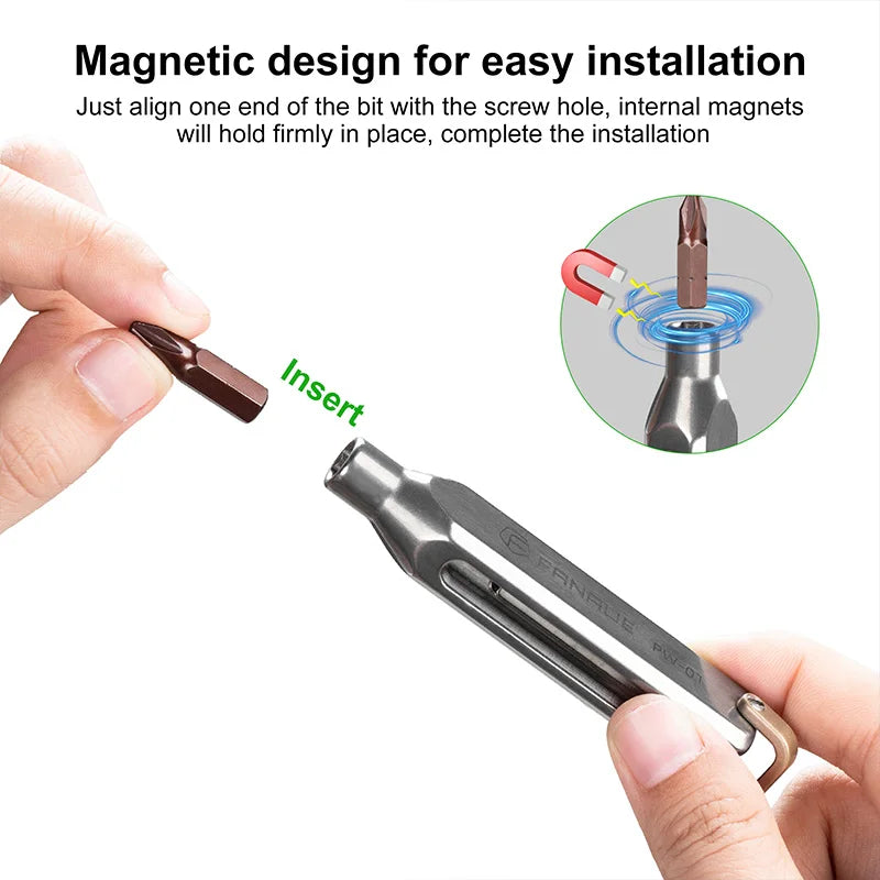 FANAUE Titanium EDC Mini Precision Pocketscrewdriver Set, 10-In-1 Professional Grade Magnetic Repair Multitool Kit