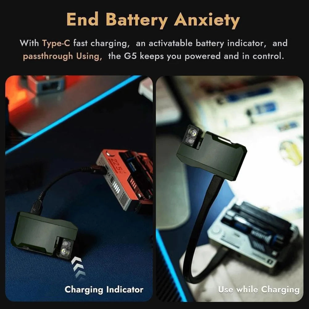 Portable Rechargeable EDC Flashlight 400 Lumens Flat Pocket Flashlight Magnetic Keychain Flashlight for Outdoor Camping Hiking