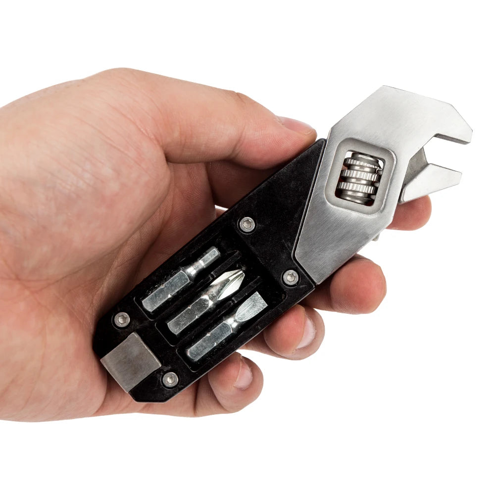 SWISS TECH Folding Adjustable Wrenches Portable EDC Multitools Replaceable Multi-Purpose Screwdriver Kit Pocket Repair Tool Sets