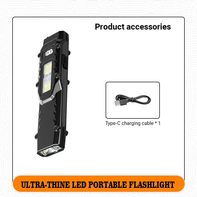 M28 Multifunctional Rechargeable Tactical EDC Flashlight Portable Waterproof Outdoor Torch for Camping Hunting Fishing