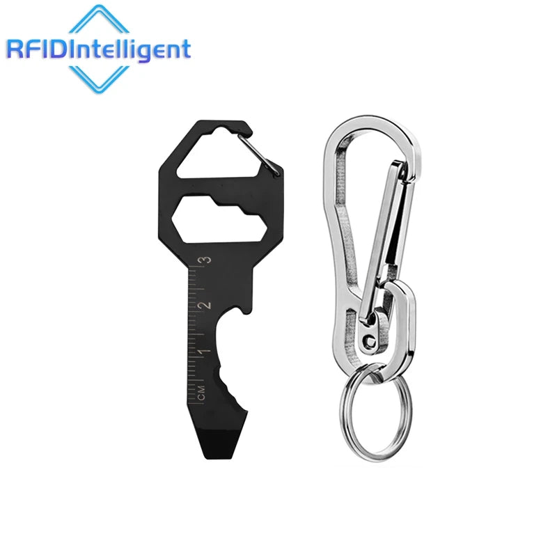 Portable Multi-Function Bottle Opener Keychain Hexagon Socket Screwdriver Stainless Steel EDC Tools Self Defense Supplies
