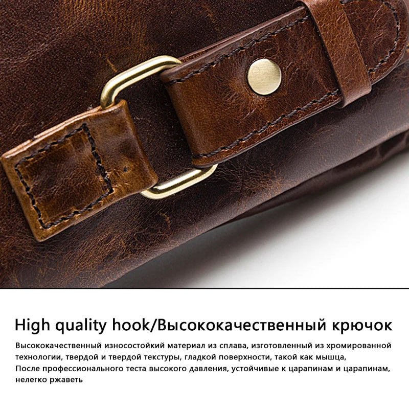 Genuine Leather Waist Packs Men Waist Bags Fanny Pack Belt Bag Phone Bags Travel Waist Pack Male Small Waist Bag Leather