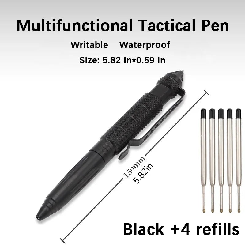 Multifunctional Tactical Pen Outdoor Portable Tungsten Steel Protective Window Pen Men'S Women'S Wolf Pen Body Pen