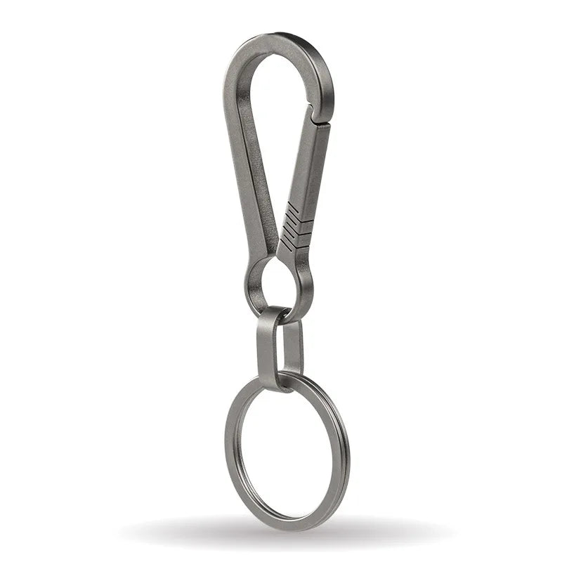 1PC Titanium Alloy Keychain Tiranium Buckle Key Ring Car Accessor Waist Hanging Chain Ring Buckles Opener EDC Outdoor Tool