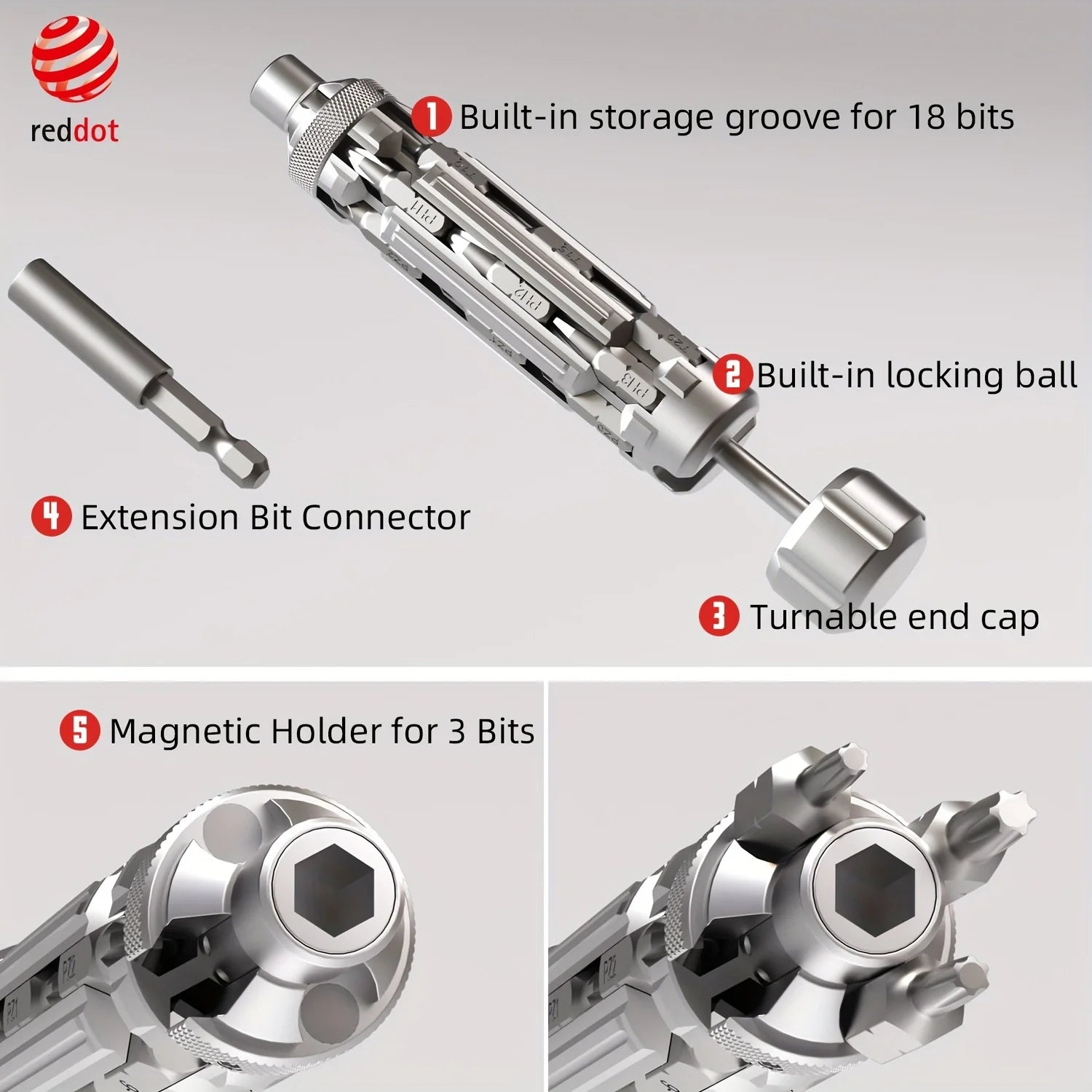 S1 EDC Multi-Function Screwdriver Set with Magnetic Torx Phillips Hex Drill Bit Portable Repair Tool for Outdoor Home