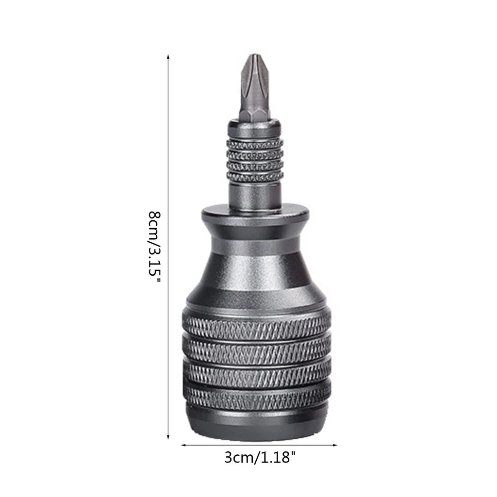 7-In-1 Industrial Mini Screwdriver Set - Aluminum Alloy Handle with High Hardness Phillips/Slotted Bits Multi-Function EDC Tool