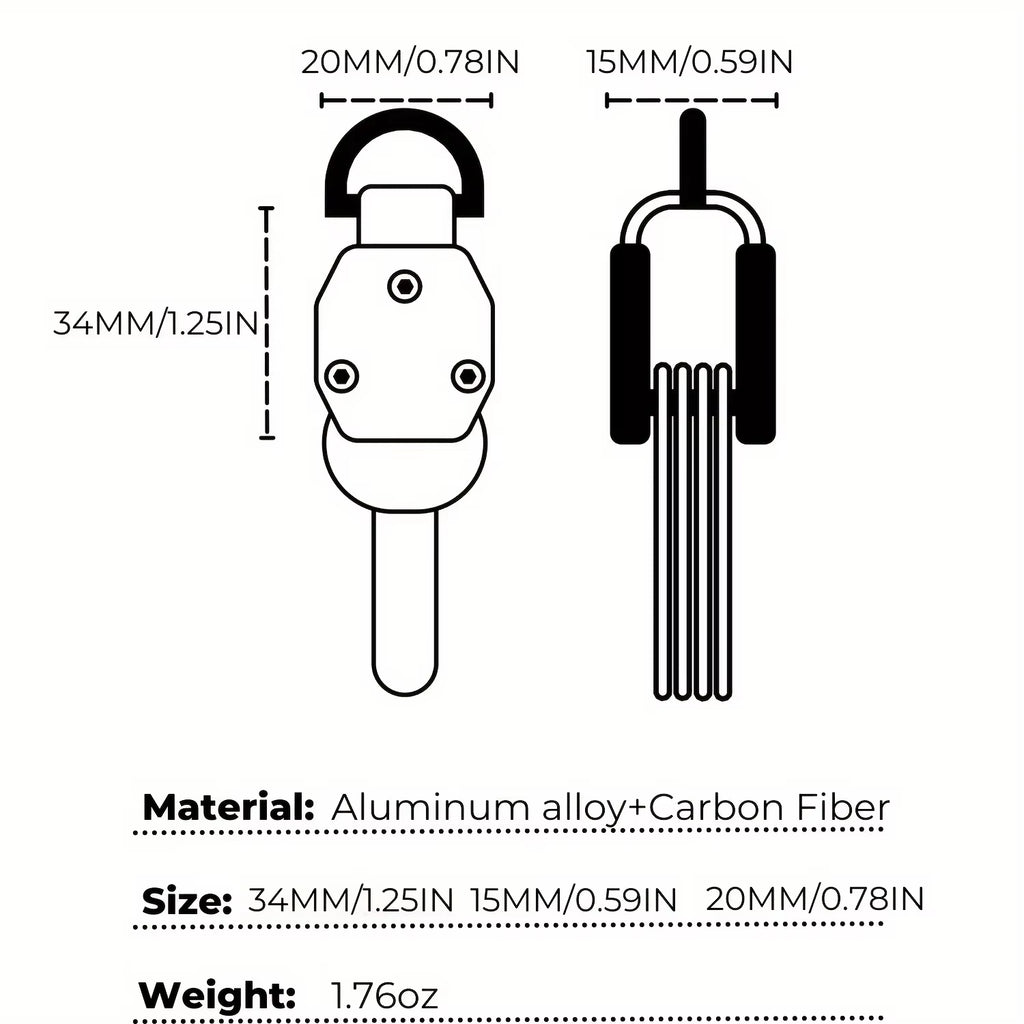 EDC Mini Key Organizer Keychain Holder Attach Car Key Fob Keys Holder Aluminum Alloy Key Holder Carbon Fiber Key Case