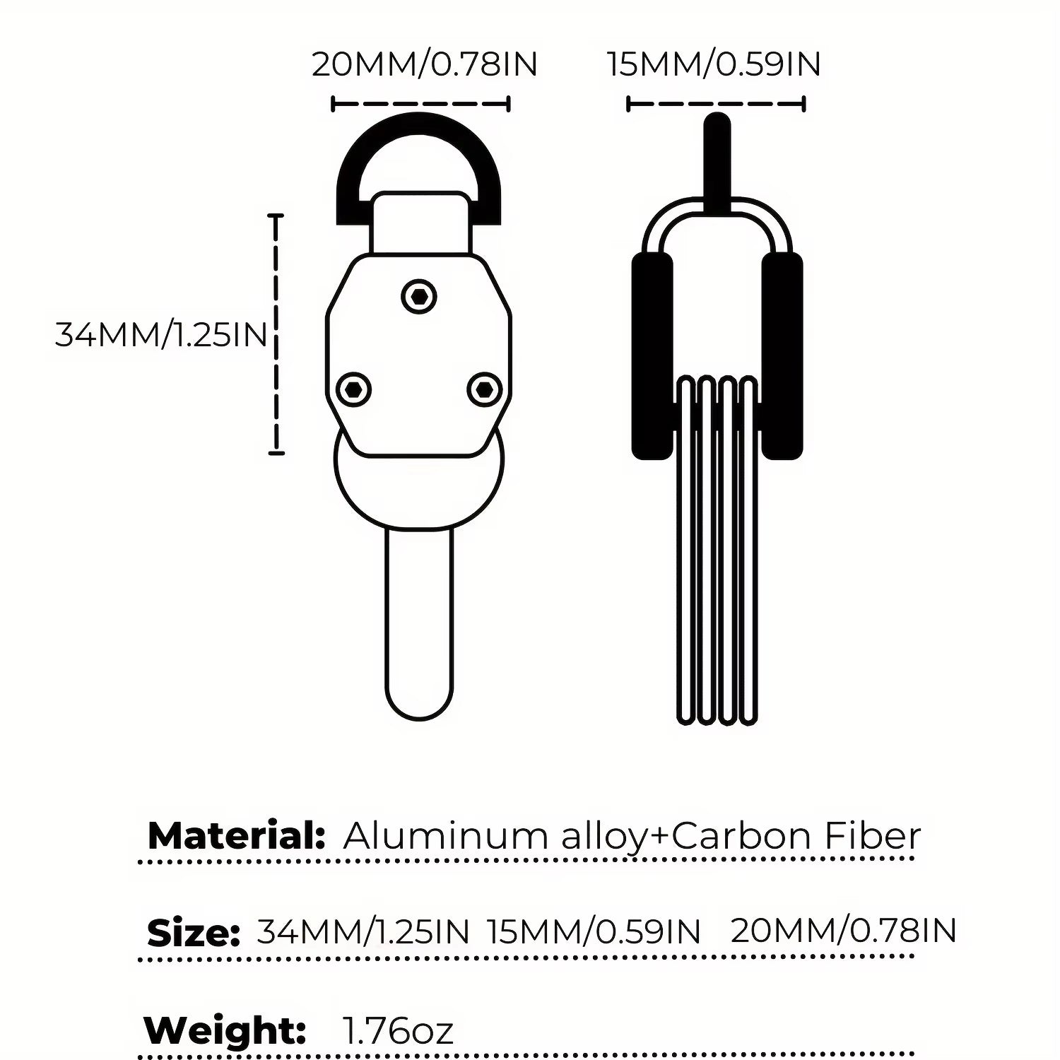 EDC Mini Key Organizer Keychain Holder Attach Car Key Fob Keys Holder Aluminum Alloy Key Holder Carbon Fiber Key Case