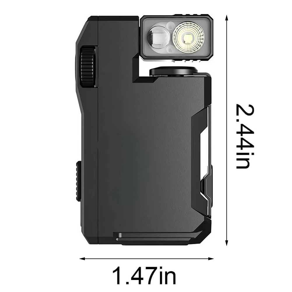 Portable Rechargeable EDC Flashlight 400 Lumens Flat Pocket Flashlight Magnetic Keychain Flashlight for Outdoor Camping Hiking
