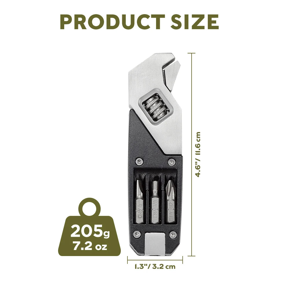 SWISS TECH Folding Adjustable Wrenches Portable EDC Multitools Replaceable Multi-Purpose Screwdriver Kit Pocket Repair Tool Sets