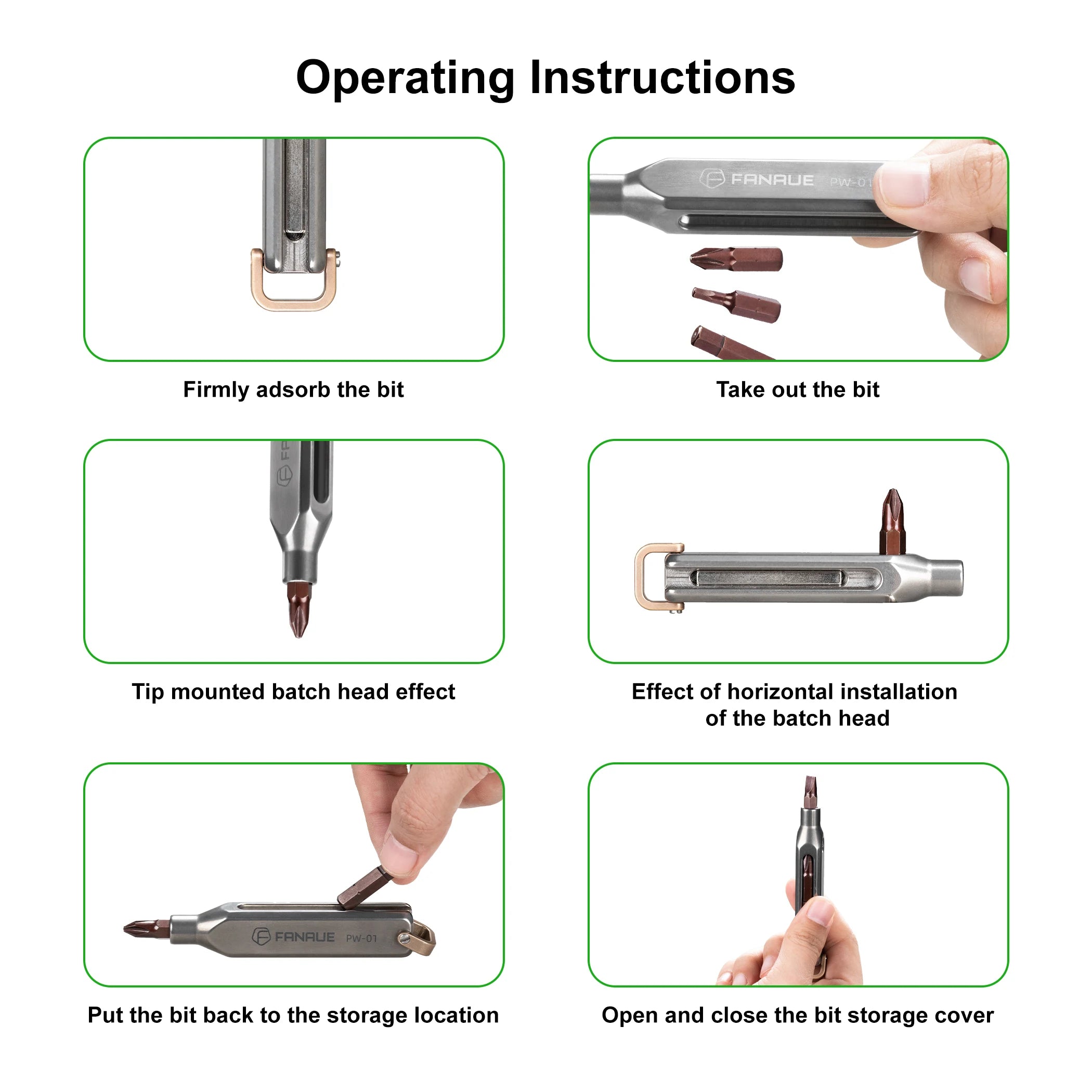 FANAUE Titanium EDC Mini Precision Pocketscrewdriver Set, 10-In-1 Professional Grade Magnetic Repair Multitool Kit