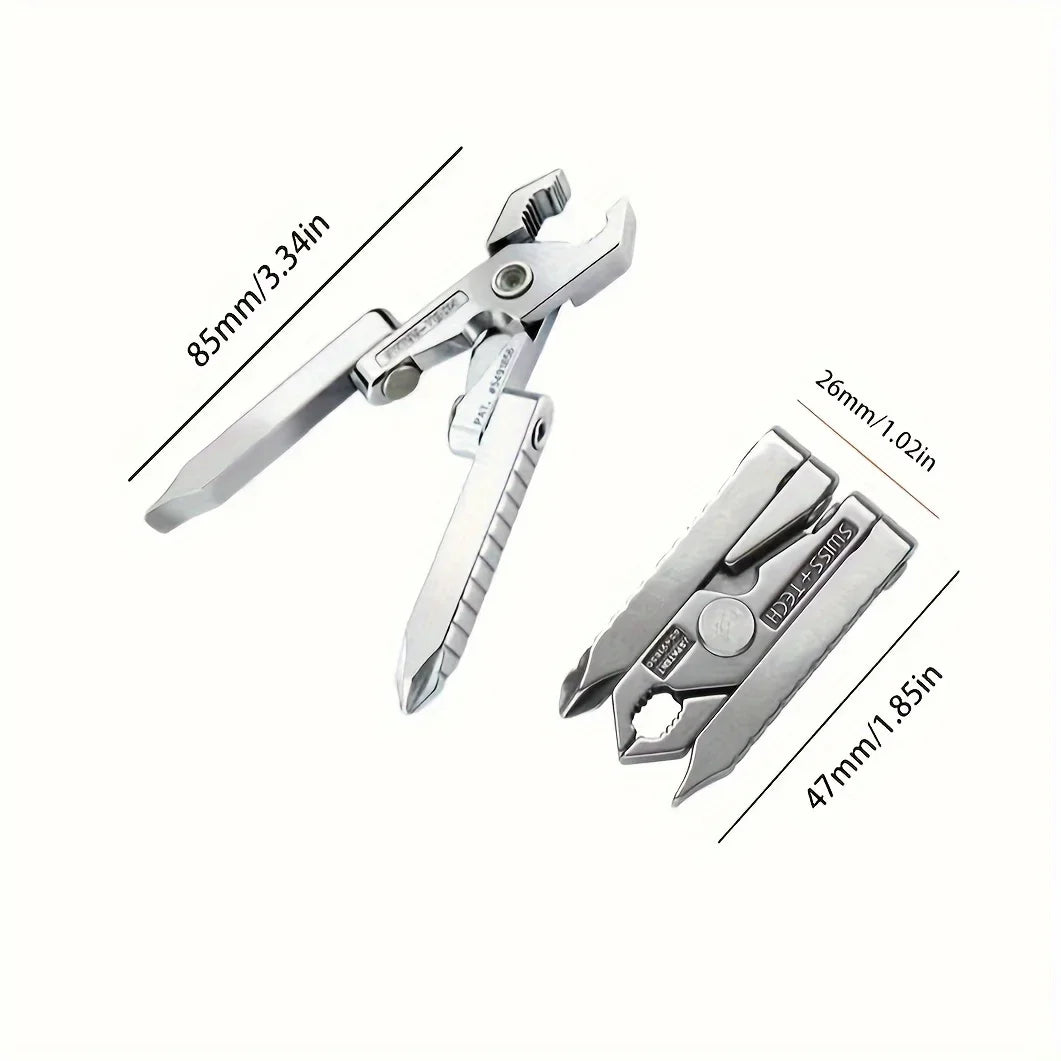 EDC 6-In-1 Portable Foldable Mini Pliers, Multifunctional Outdoor Survival Clamp Tool, Camping Equipment, Pocket Accessories