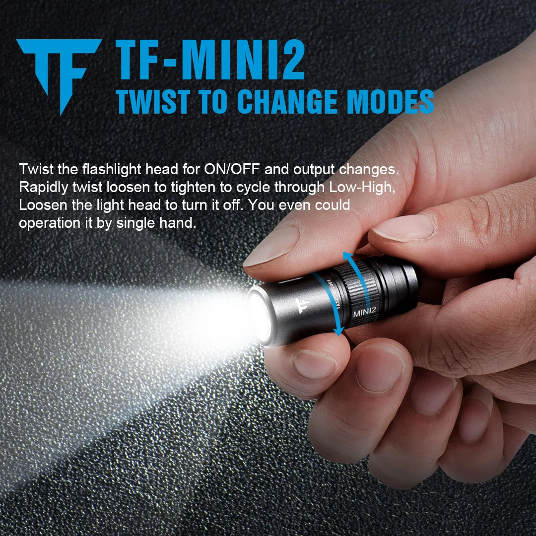Mini2 Mini Edc Flashlight Usb Rechargeable 220 Lumens Kechain 2 Switch Modes with Indicator Led Flash Light Torch Lamp