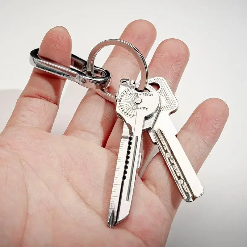 Multi Function Folding Tool Keychain Opener Screwdriver EDC 6 in 1 Utility Outdoor Survival Rescue Pocket Plier Keyring