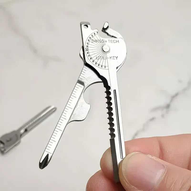 Multi Function Folding Tool Keychain Opener Screwdriver EDC 6 in 1 Utility Outdoor Survival Rescue Pocket Plier Keyring