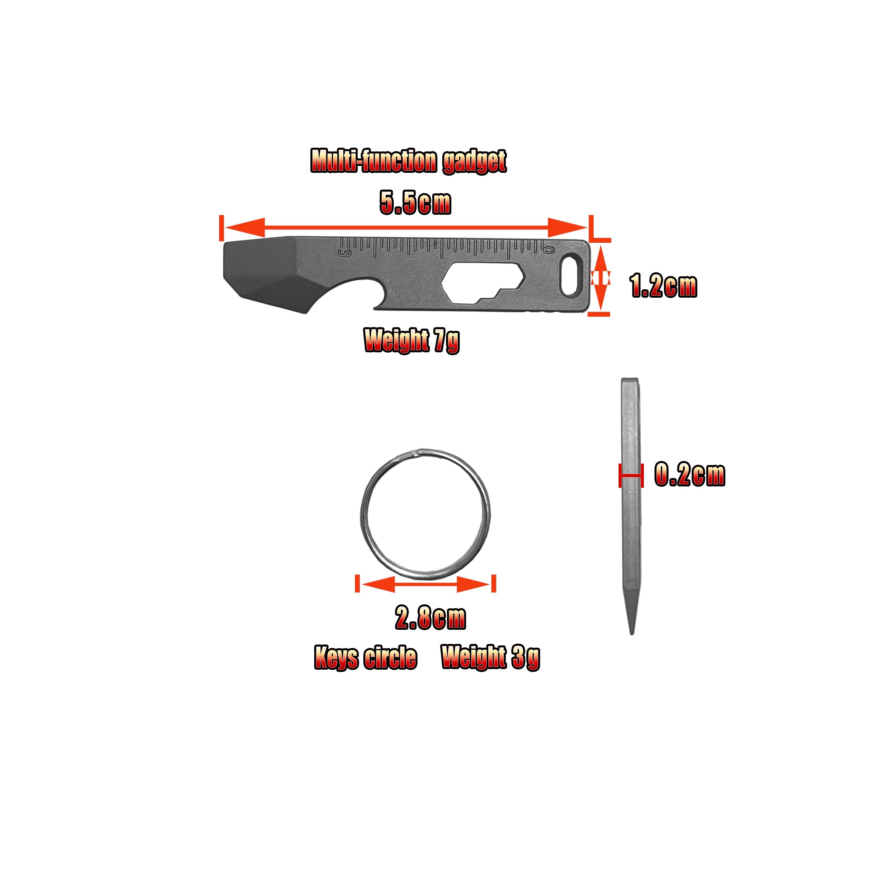 Mini Titanium Alloy Crowbar EDC Portable Open Tool Bottle Opener Open Box Gadget Keychain Pendant