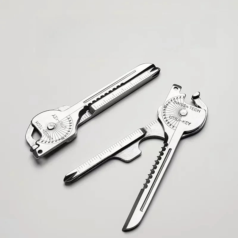 Multi Function Folding Tool Keychain Opener Screwdriver EDC 6 in 1 Utility Outdoor Survival Rescue Pocket Plier Keyring