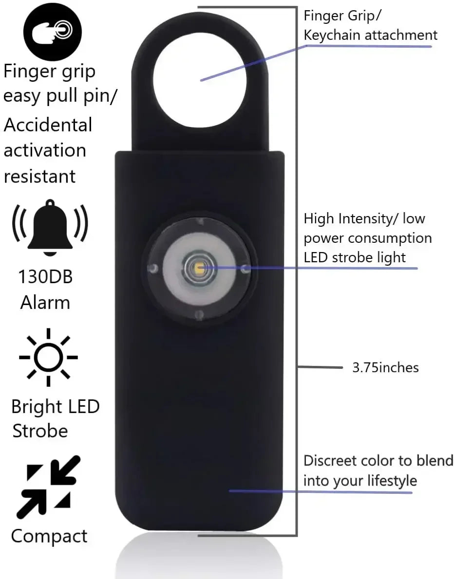 Self Defense Siren-Portable Safety Alarm for Women W/Sos LED Light & Carabiner Helps Elders & Kids Emergency Call