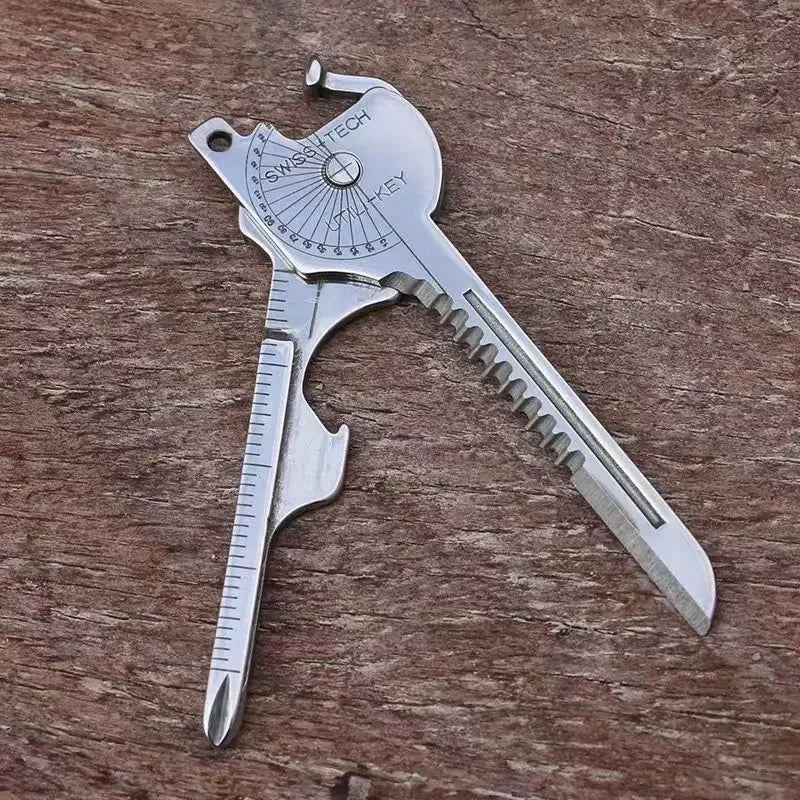 Multi Function Folding Tool Keychain Opener Screwdriver EDC 6 in 1 Utility Outdoor Survival Rescue Pocket Plier Keyring