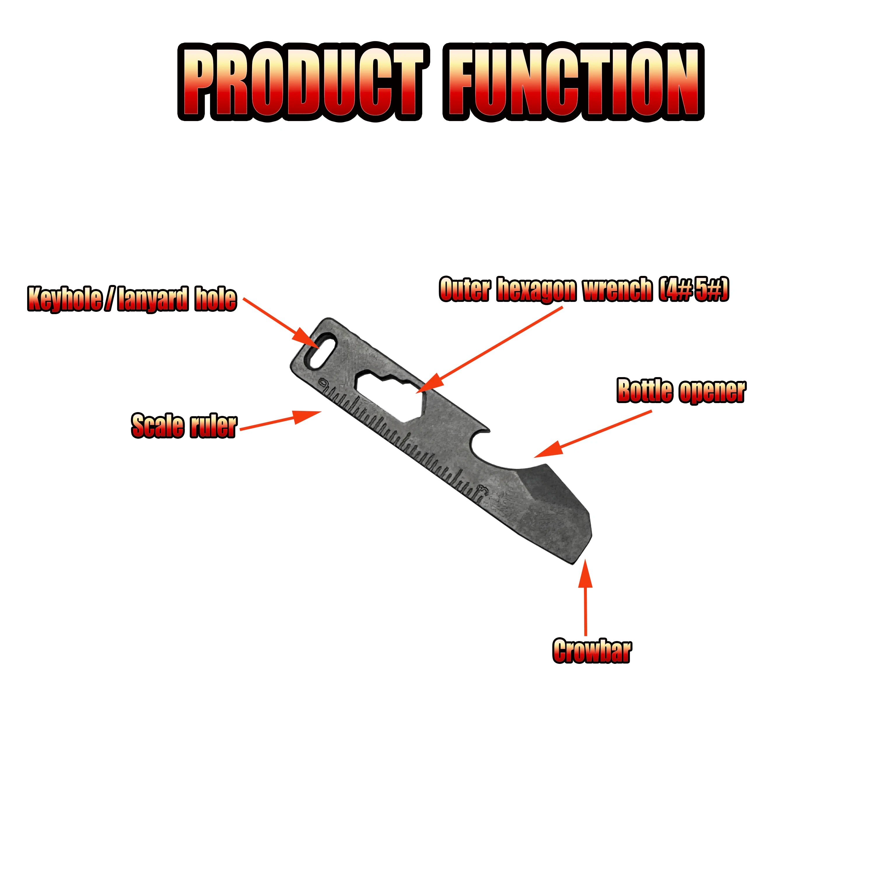 Mini Titanium Alloy Crowbar EDC Portable Open Tool Bottle Opener Open Box Gadget Keychain Pendant