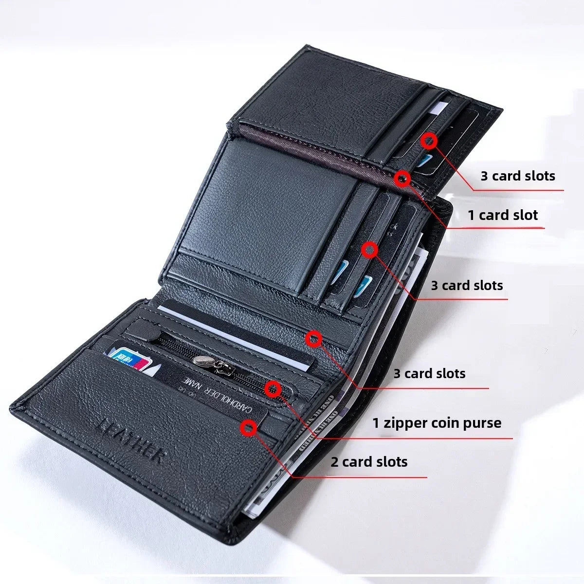 Men'S Wallet Genuine Leather Wallets for Men Coin Purse Vintage Vertical Short Credit Card Holder Money Bag Men'S RFID Wallet