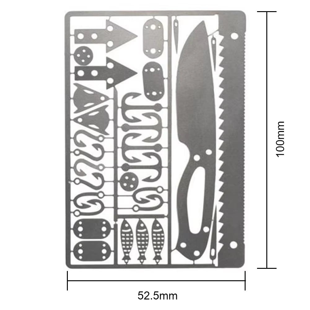 Survival Tool Card Outdoor EDC Survival Fishing Hook Card Multifunctional Portable for Camping Hiking Fishing Hunting Tool Cards