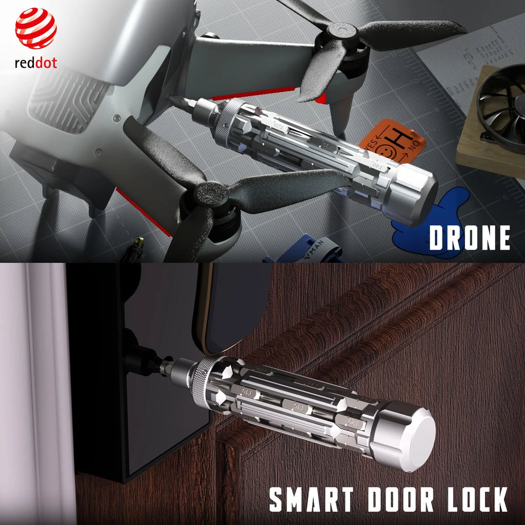 S1 EDC Multi-Function Screwdriver Set with Magnetic Torx Phillips Hex Drill Bit Portable Repair Tool for Outdoor Home