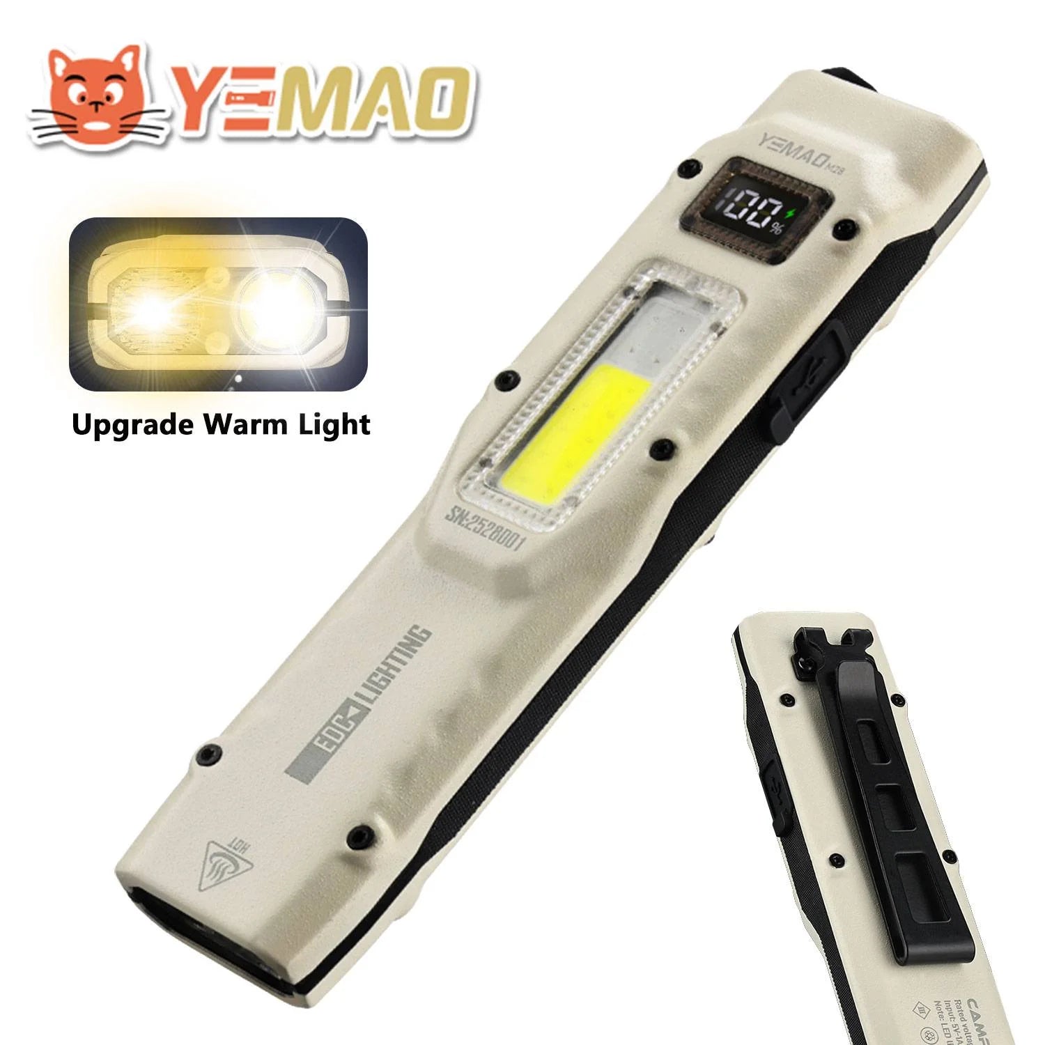 M28 Multifunctional Rechargeable Tactical EDC Flashlight Portable Waterproof Outdoor Torch for Camping Hunting Fishing
