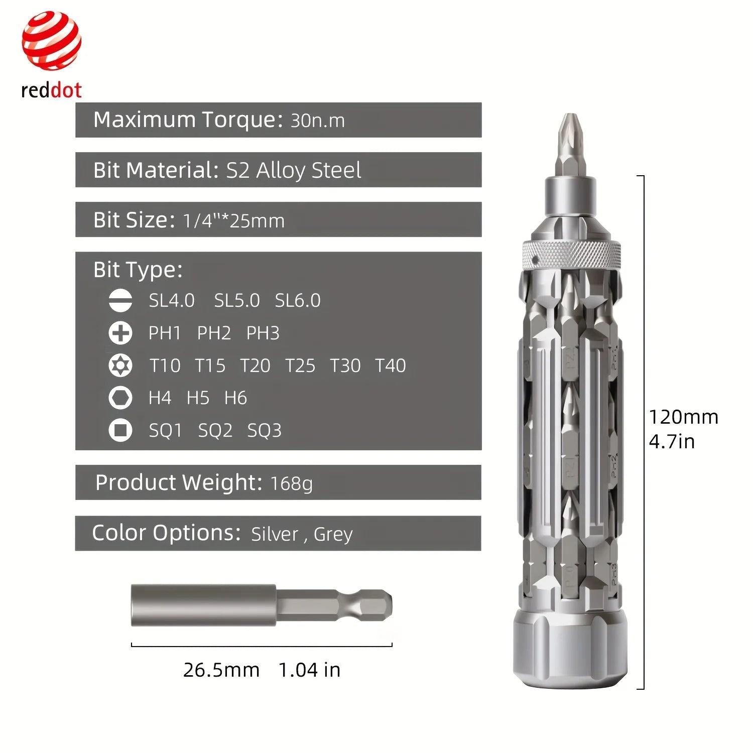 S1 EDC Multi-Function Screwdriver Set with Magnetic Torx Phillips Hex Drill Bit Portable Repair Tool for Outdoor Home