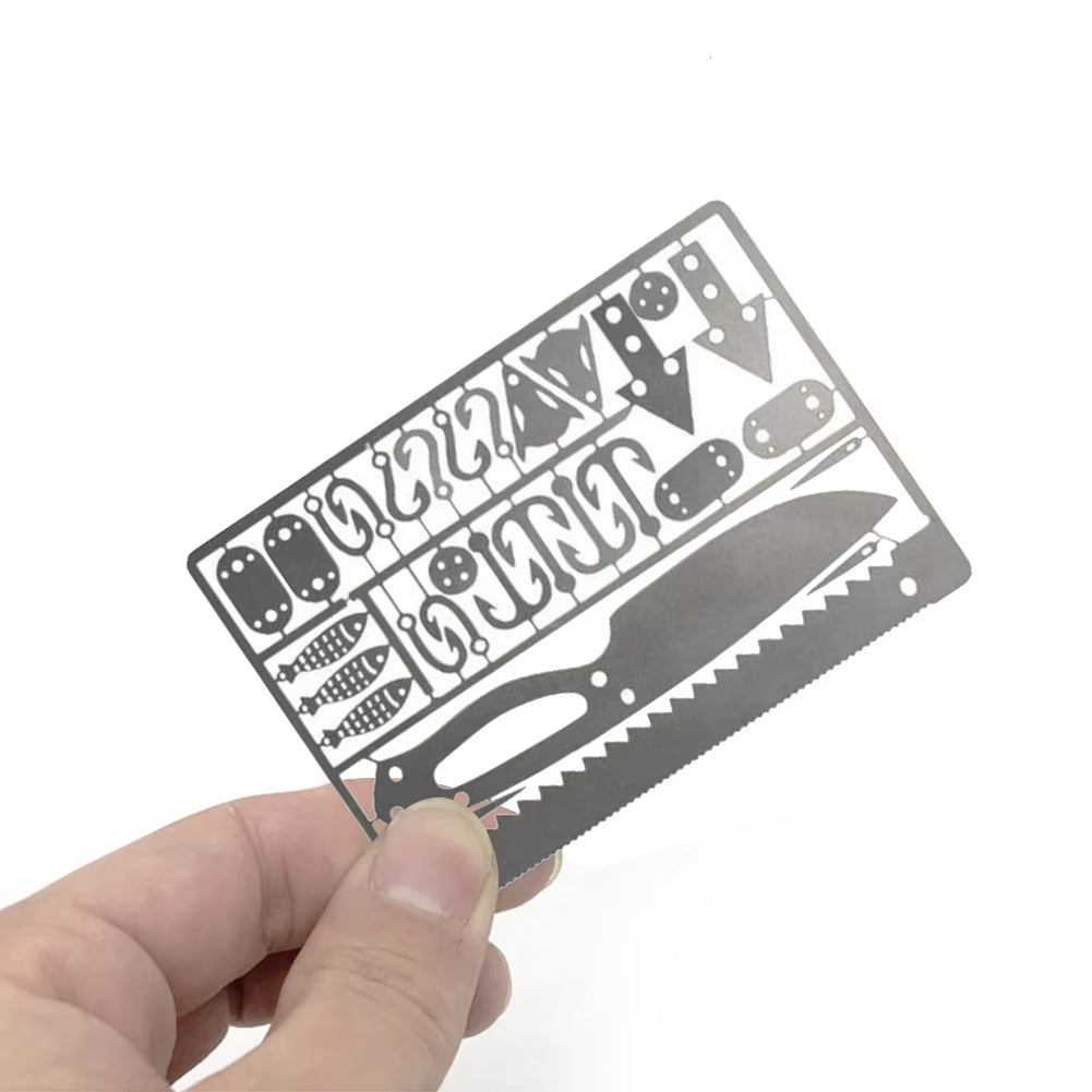 Survival Tool Card Outdoor EDC Survival Fishing Hook Card Multifunctional Portable for Camping Hiking Fishing Hunting Tool Cards