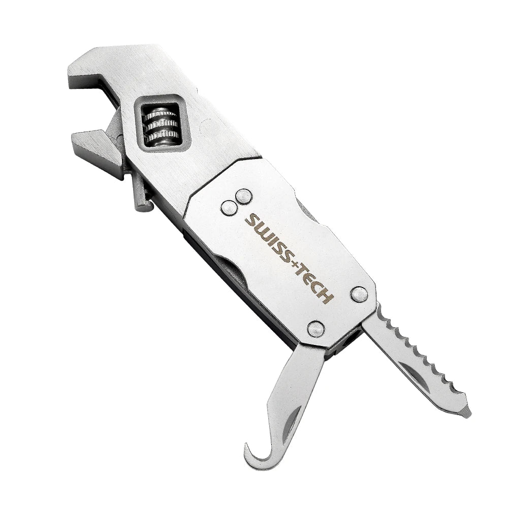 SWISS TECH Folding Adjustable Wrenches Portable EDC Multitools Replaceable Multi-Purpose Screwdriver Kit Pocket Repair Tool Sets