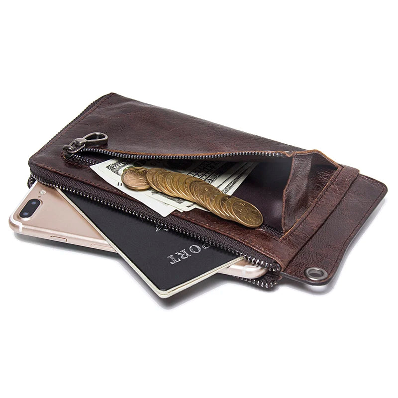 CONTACT'S Men'S Wallet Genuine Leather Clutch Man Walet Brand Luxury Male Purse Long Wallets Zip Coin Purse 6.5" Phone Pocket