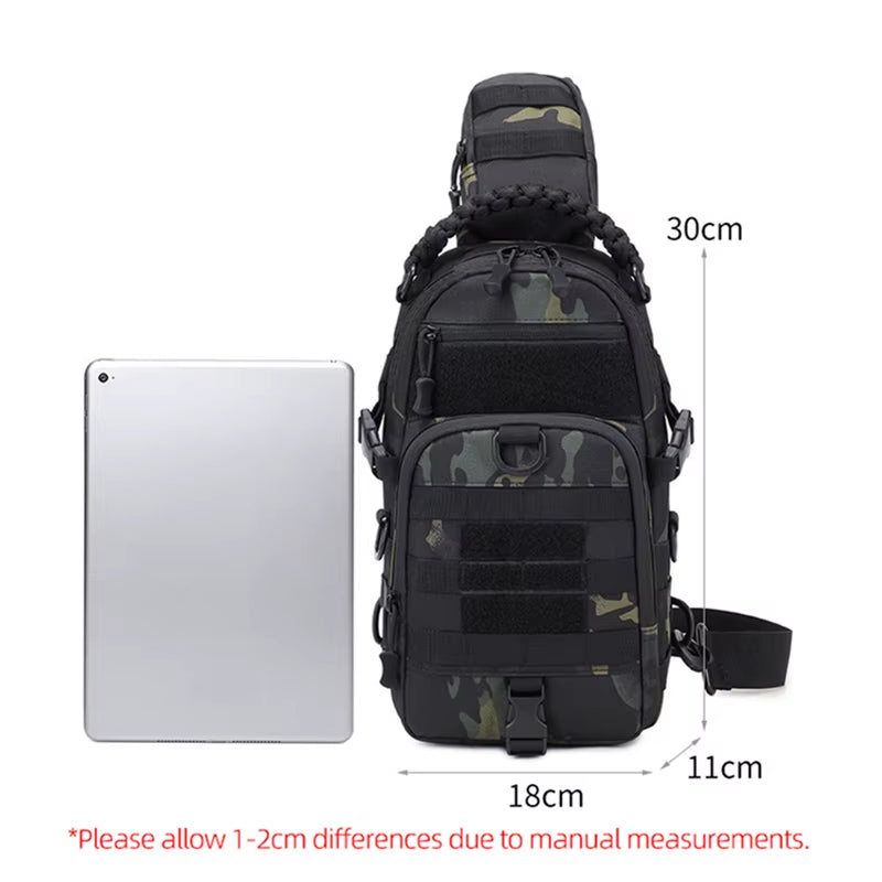 Camping Chest Bag Tactical Backpack for Men Sport Shoulder Outdoor Hiking Climbing Cycling Fishing Travel MOLLE Sling Fanny Pack